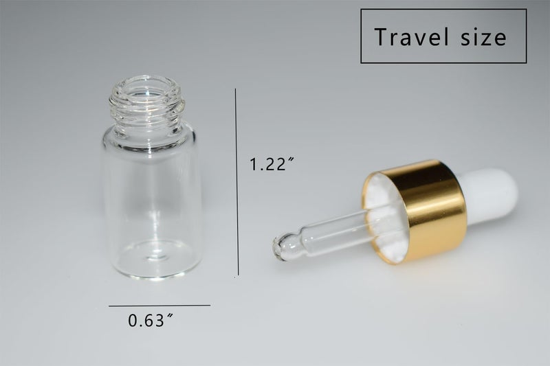 Hustar Small Dropper Bottle, 10pcs 3ml Mini Sample Dropper Bottles Mini Makeup Containers for Travel Liquids Tiny Glass - Image 3